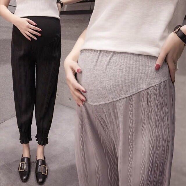 🤰quần bầu tuyết lanh mát nhẹ ngày hè💕hàng quảng châu