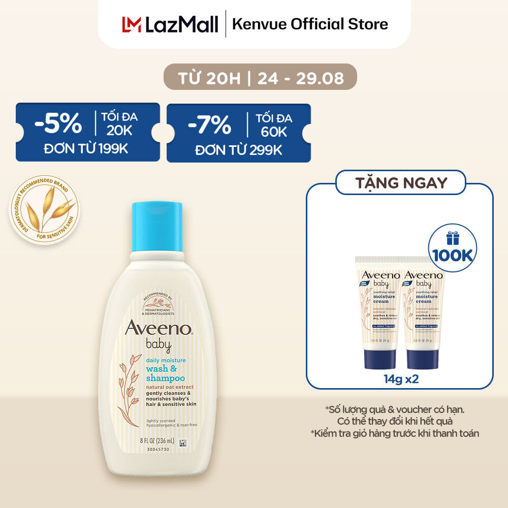 Sữa tắm gội toàn thân Aveeno baby 236ml