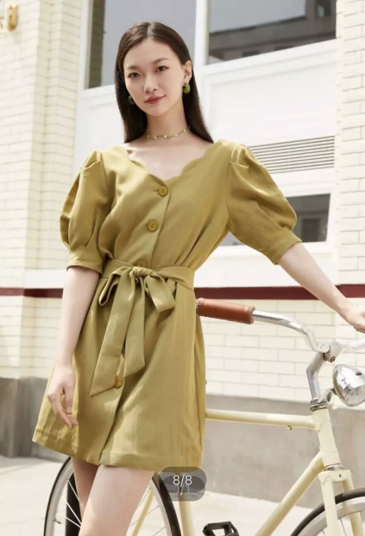 Vero moda cổ lượn sóng buộc dây cổ điện new tem tag