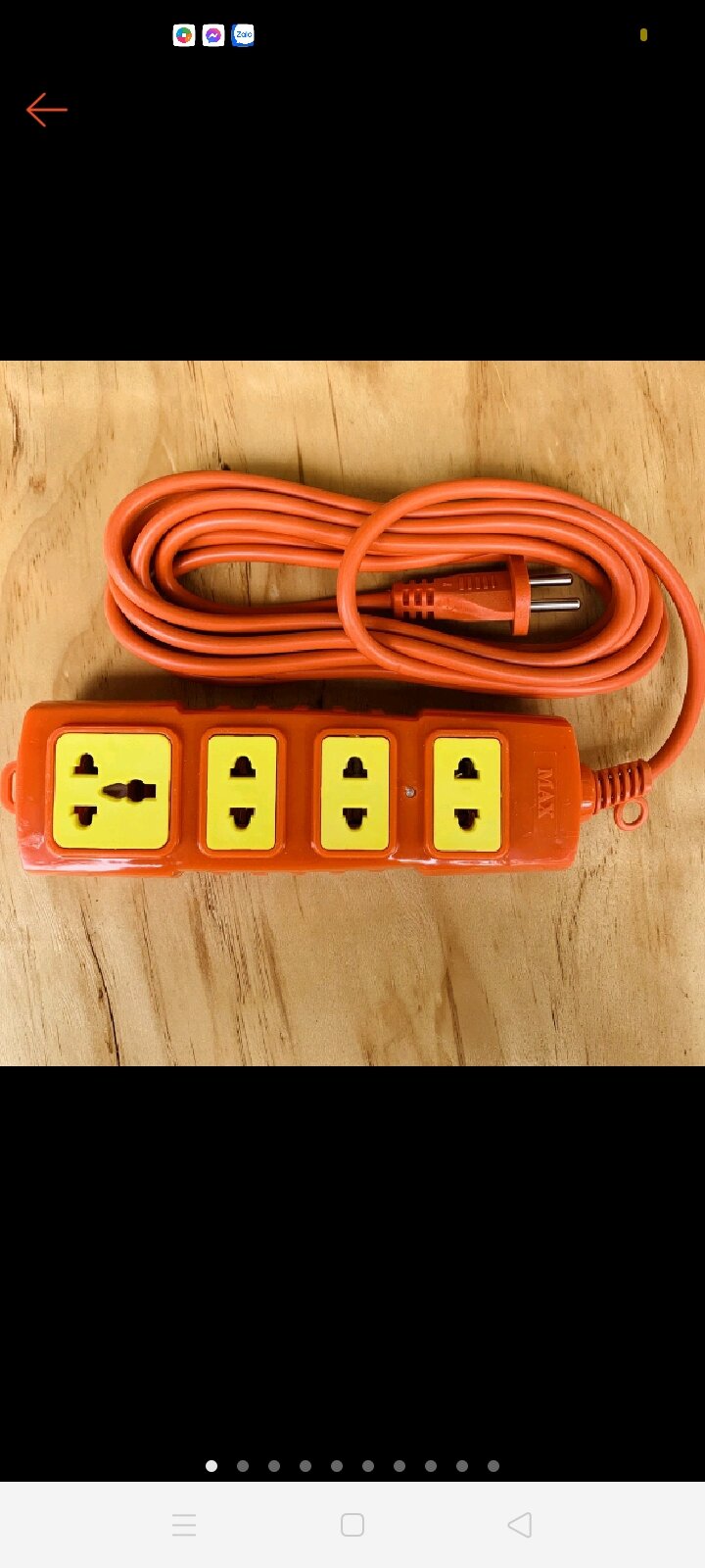 Ổ cắm điện makaro 4 ổ cắm, chịu tải 8000w dây 5 dài 5m