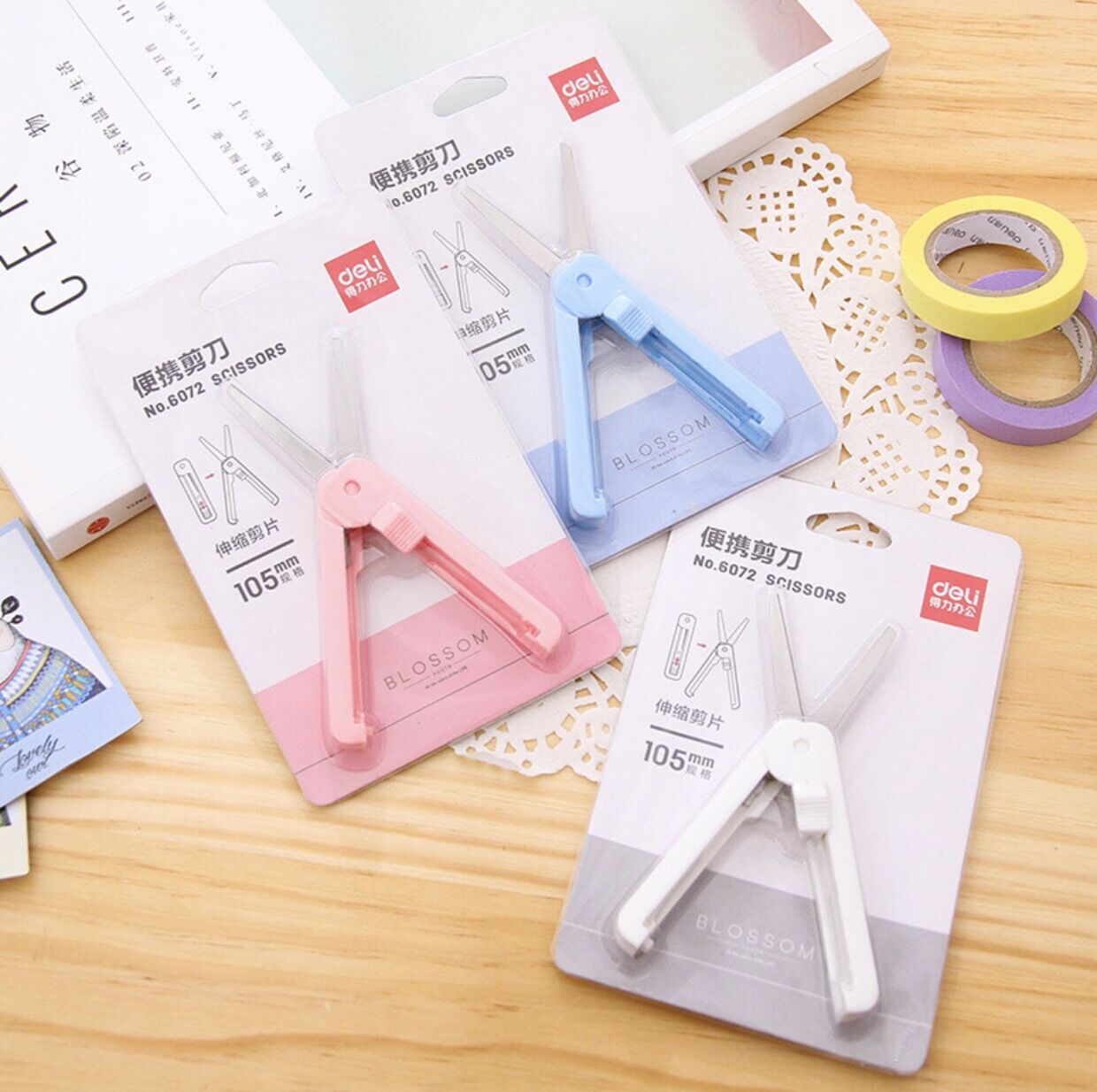 Kéo gấp, kéo cắt lưới Deli chính hãng