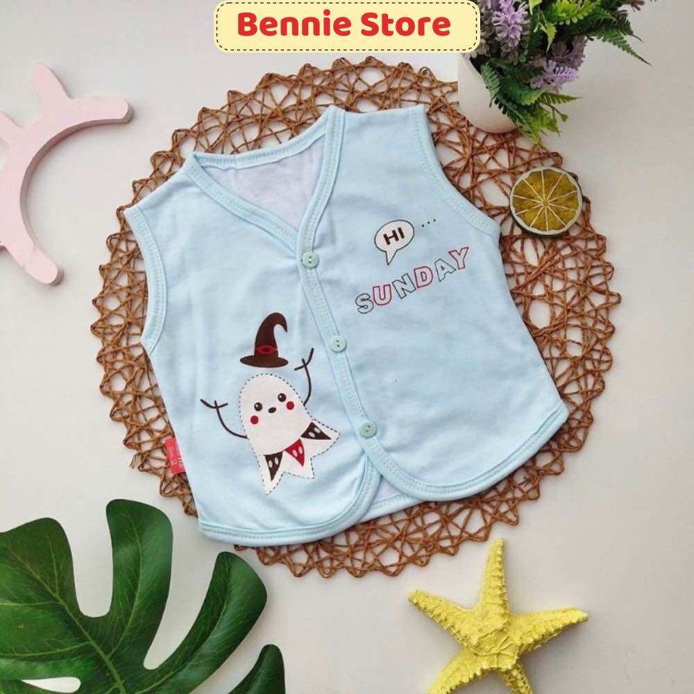 Áo khoác cotton 2 lớp cho bé , Áo khoác gi lê giữ ấm cho bé