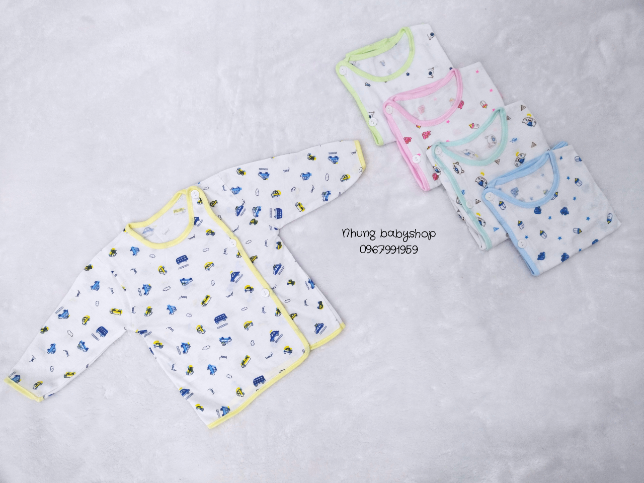 SET 5 ÁO CHẤT COTTON MỀM MỊN CHO BÉ SƠ SINH