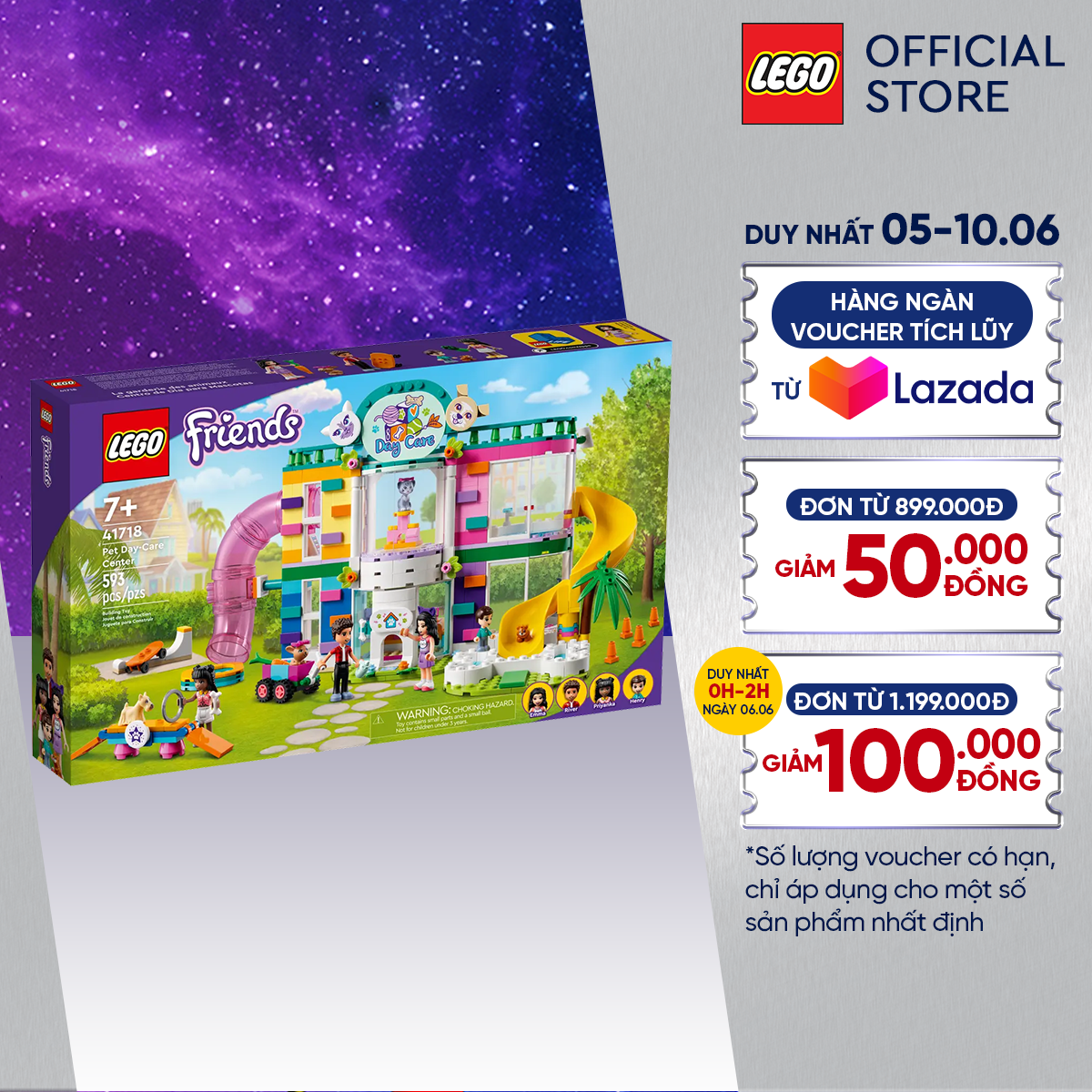 Đồ Chơi Lắp Ráp Cho Bé Gái - LEGO Friends 41718 Cửa Hàng Chăm Sóc Thú Cưng (593 chi tiết)