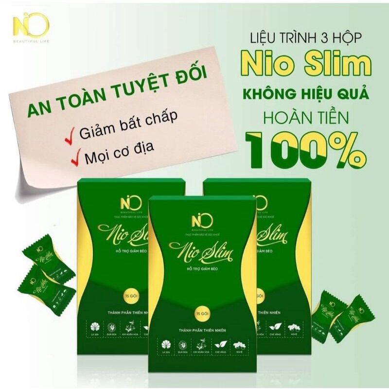 Kẹo Gôm Nio Slim tặng detoc giảm mỡ bụng