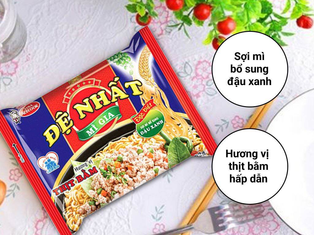 Thùng 30 gói mì Đệ Nhất thịt bằm 82g