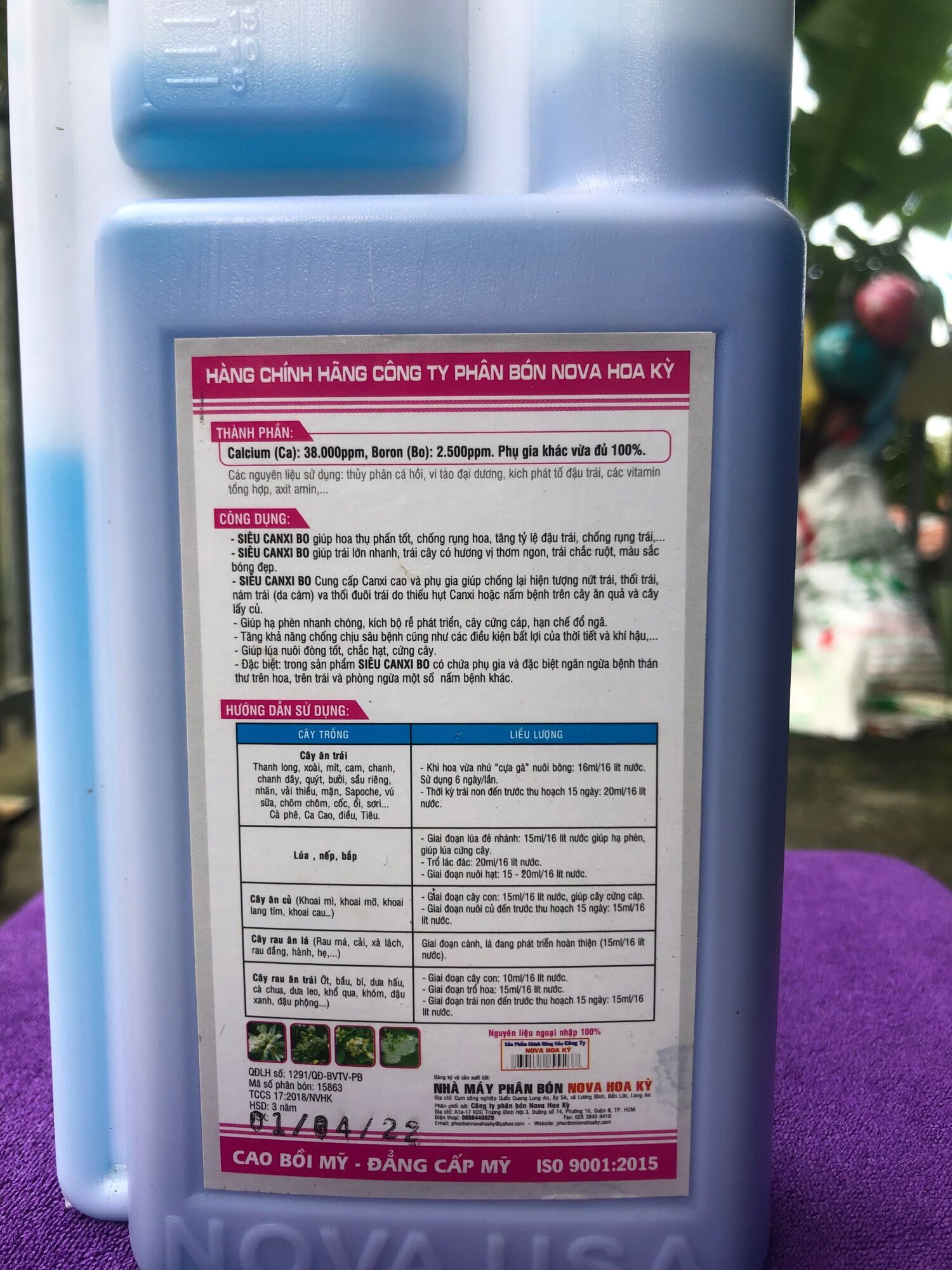 Phân bón lá Canxi Bo Super | Cty Nova Hoa Kỳ 🇺🇸 | chai 500ml