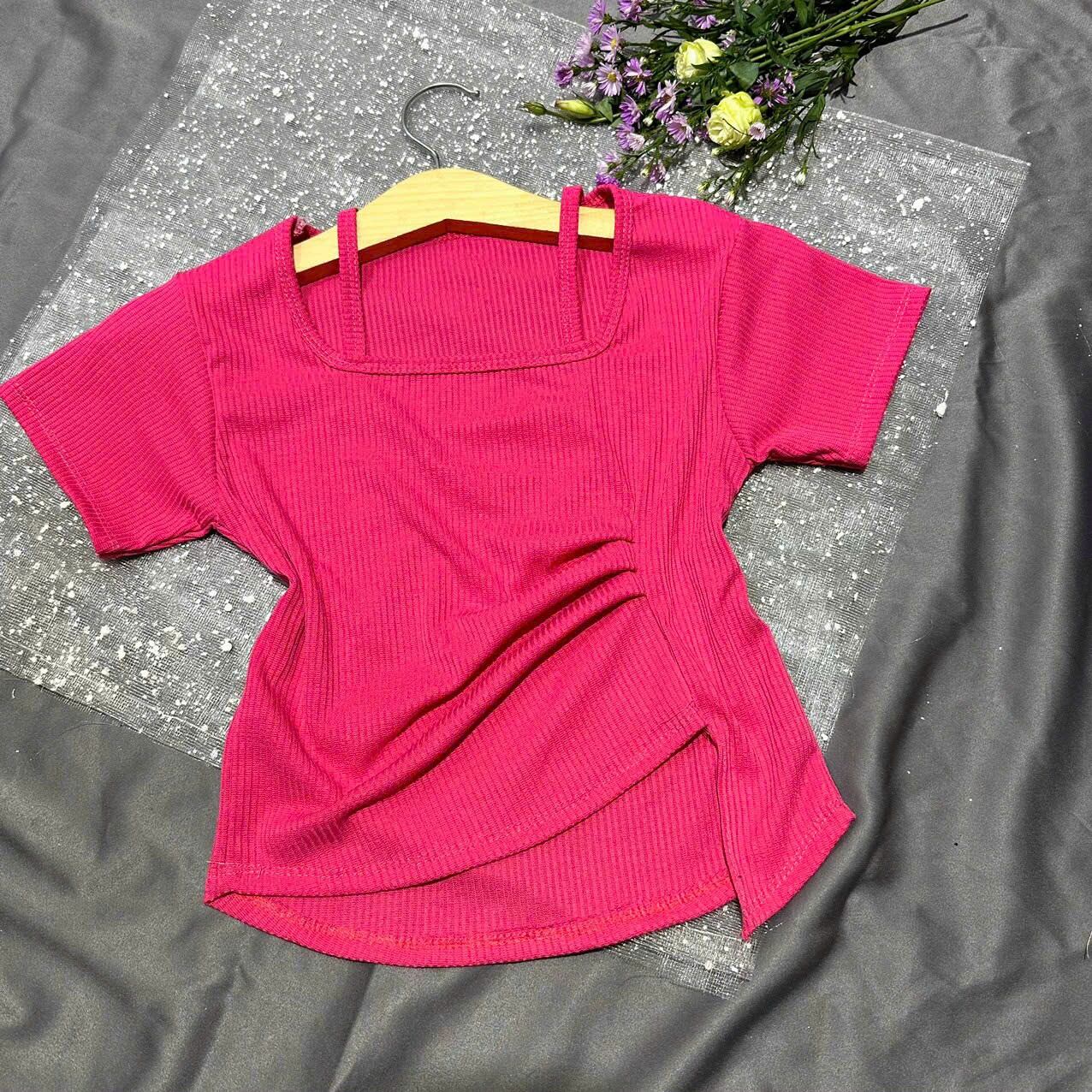 áo thun croptop kiểu nhúng eo