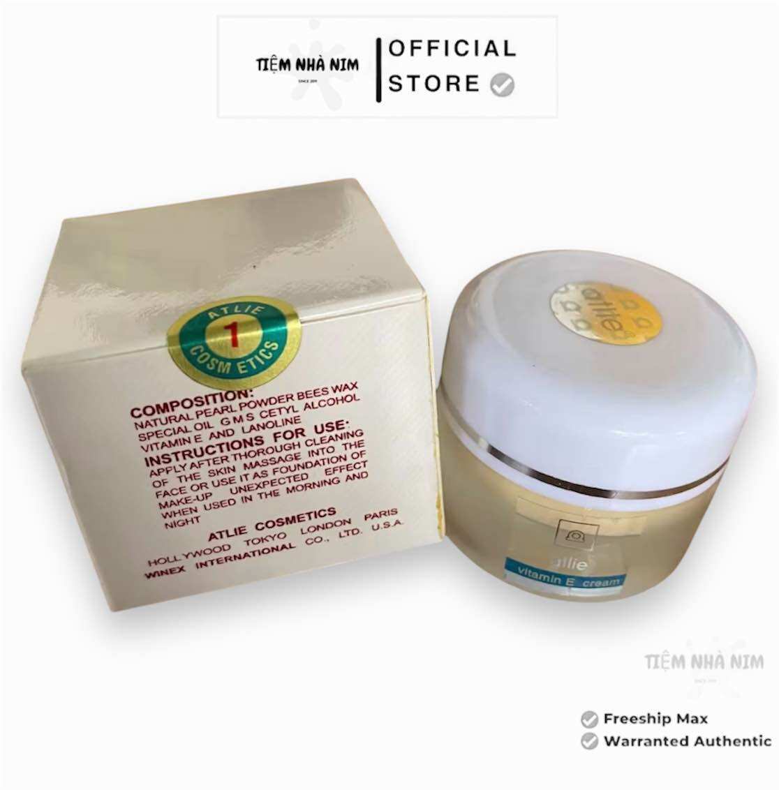 Kem dưỡng trắng da Atlie Vitamin E - 16g - Tem số 1