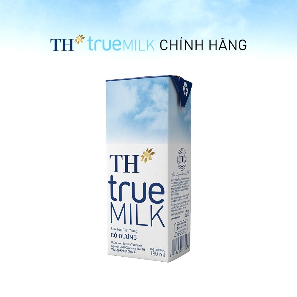 thùng 48 hộp sữa TH truemilk có đường 180ml