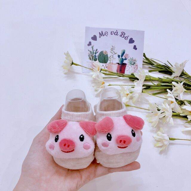 Tất vớ 4d hình thú chống trượt cho bé (0-18 tháng)