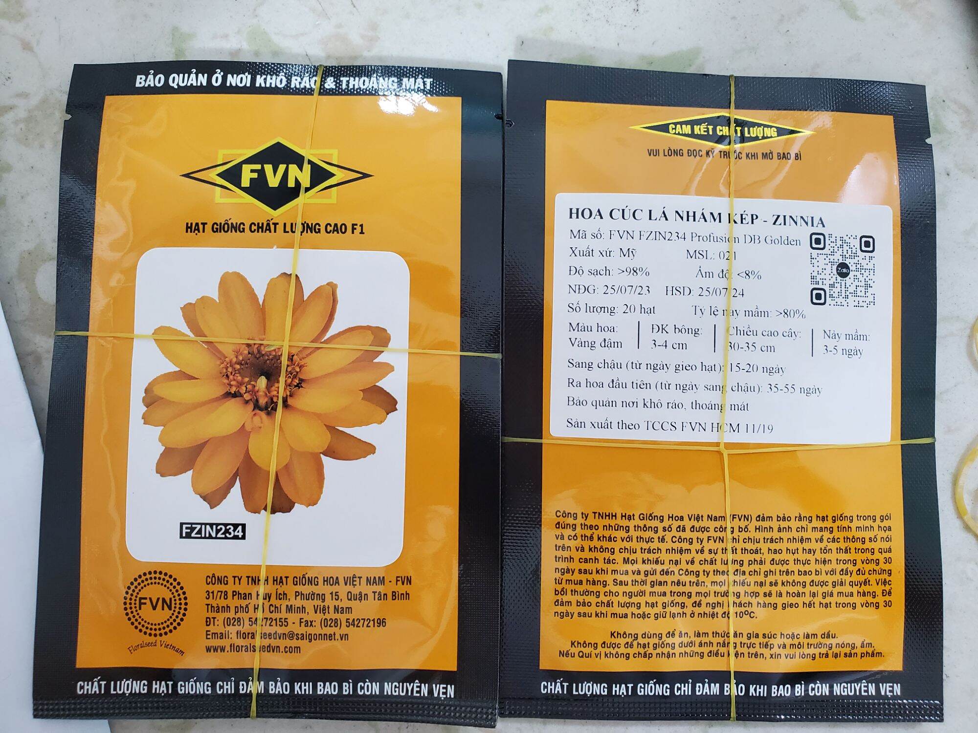 Hạt giống cúc lá nhám kép Zinnia FVN