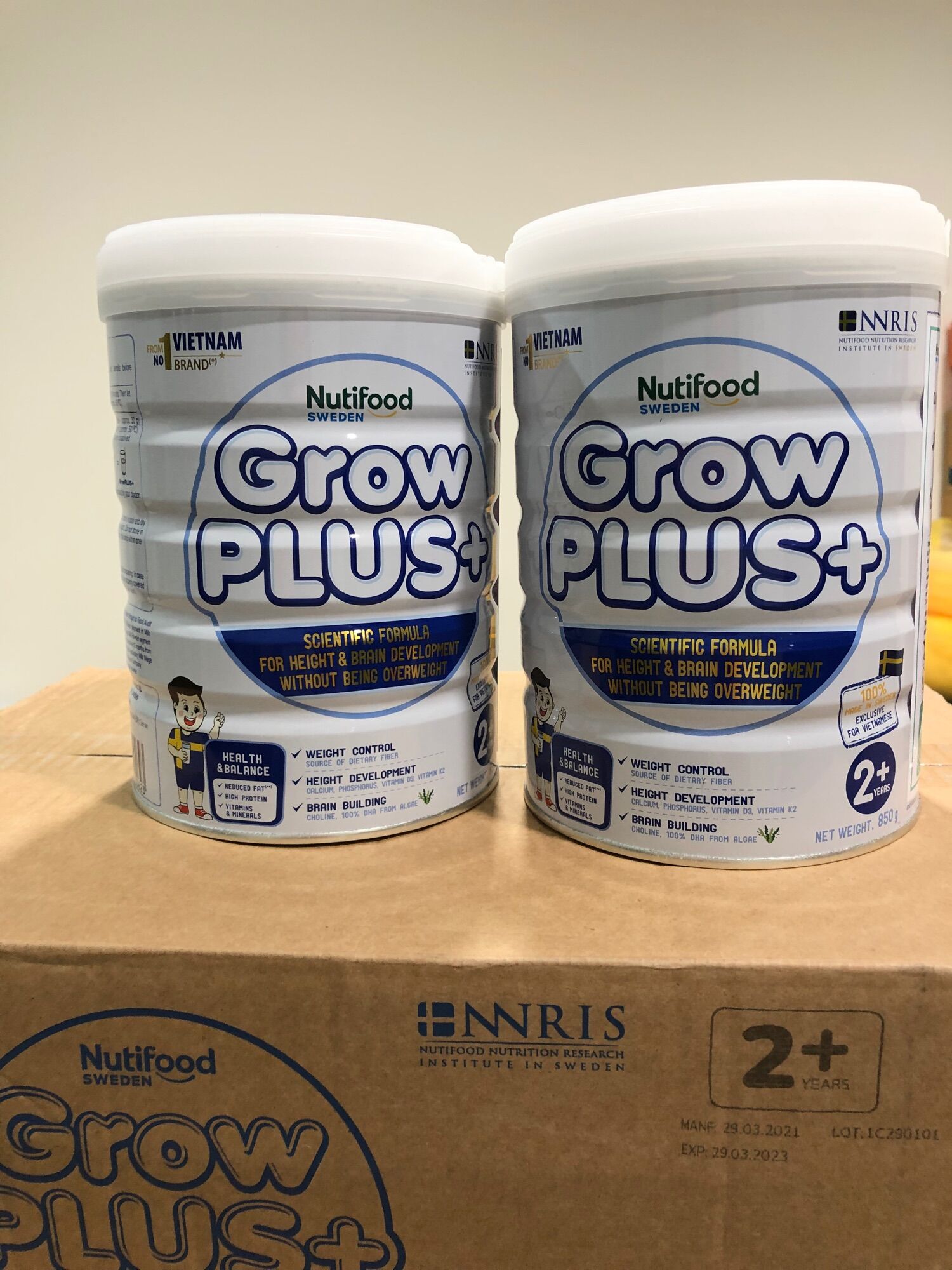 SỮA BỘT NUTI GROWPLUS+ TRẮNG LON 850G CHO TRẺ THỪA CÂN BÉO PHÌ