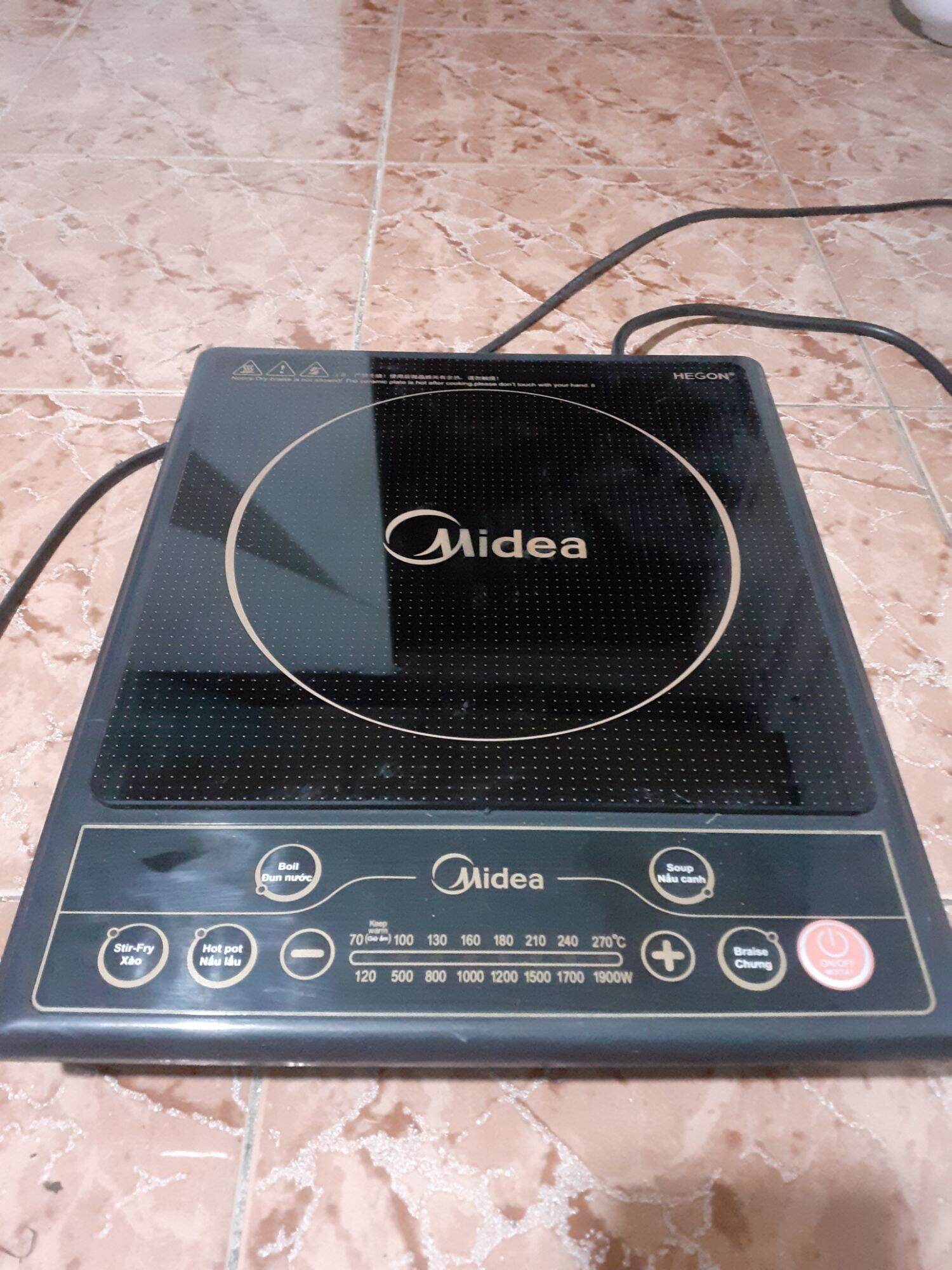 Bếp điện từ Midea MI-SV19EH - Bếp đơn 1900W, Điều khiển điện tử LED, 8 mức công suất