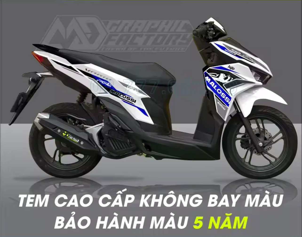 Tem rời Vario 125 2023 2024 xe trắng - tem xanh Gp mẫu Malossi siêu hot