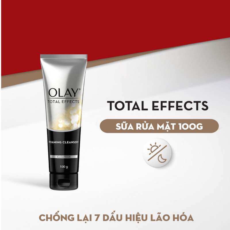 Sữa rửa mặt tạo bọt Olay Total Effect ngừa lão hoá - Tuýp 100g
