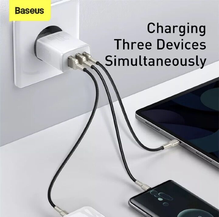 Củ sạc nhanh 30W Baseus 3 cổng TypeC/ USB hỗ trợ QC4.0/PD3.0