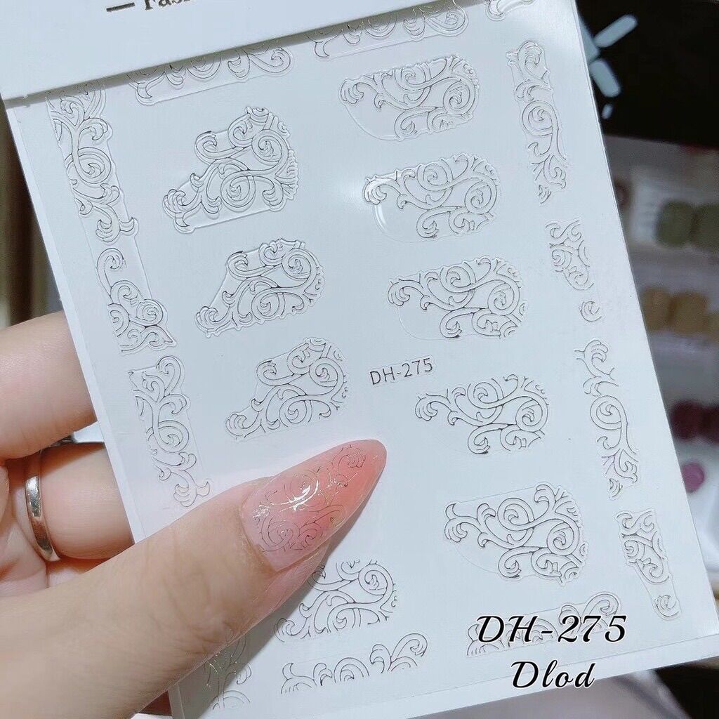 Hình dán móng hoa văn, sticker hoa văn nail