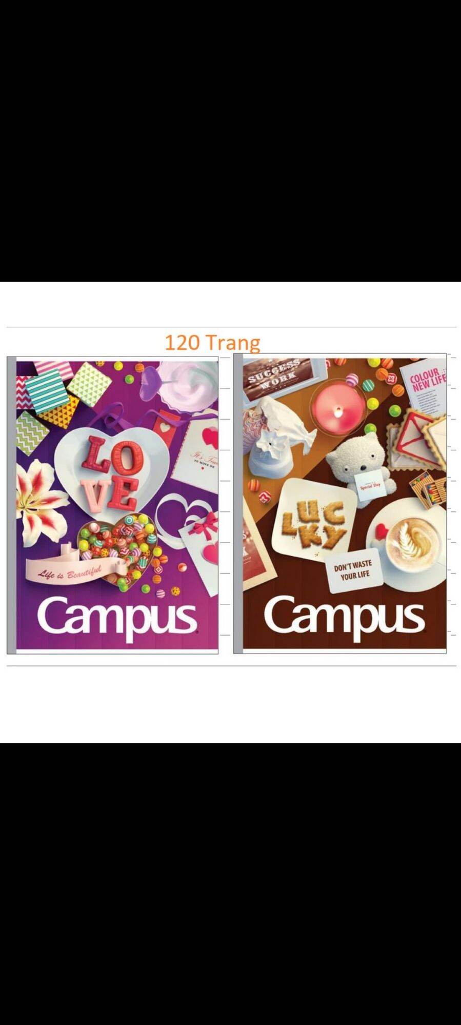 10 Campus Notebooks, 120 Pages