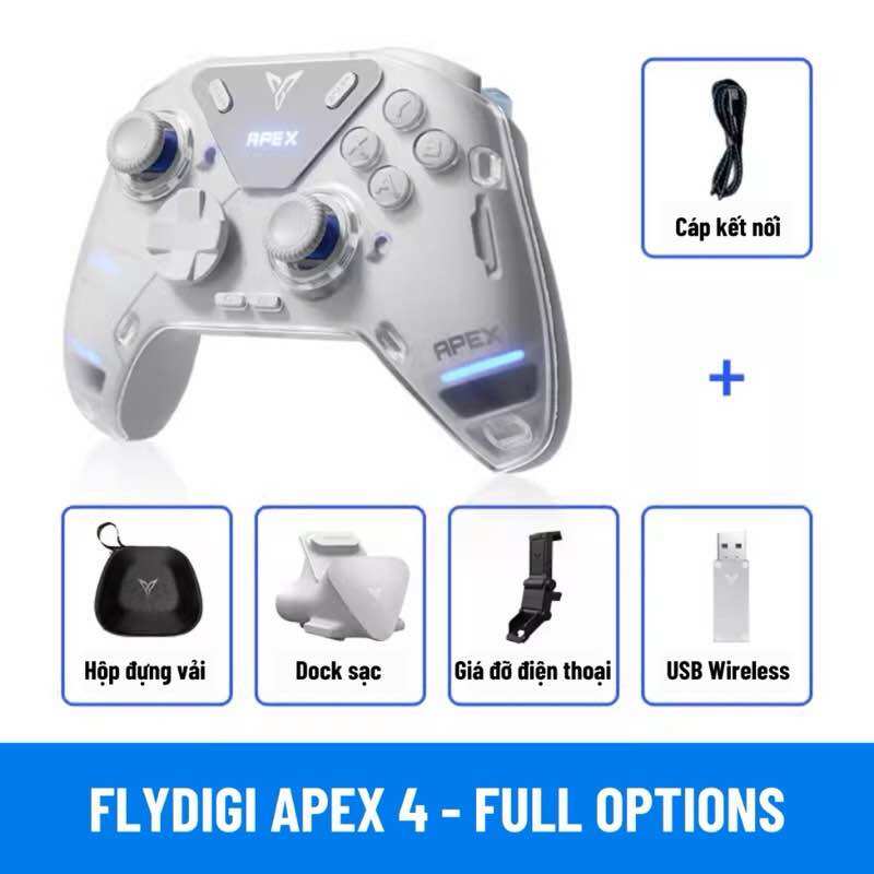 Flydigi Apex 4 | [Chính Hãng] [BH12T] Tay cầm Bluetooth Wireless chơi game trên IOS, Android và PC