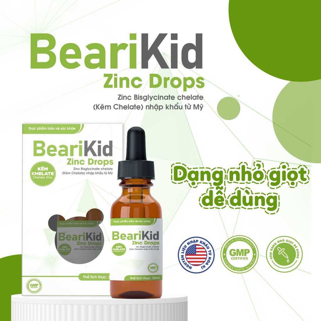 Kẽm bearikid kẽm hữu cơ kẽm zeambi kẽm dễ uống cho bé