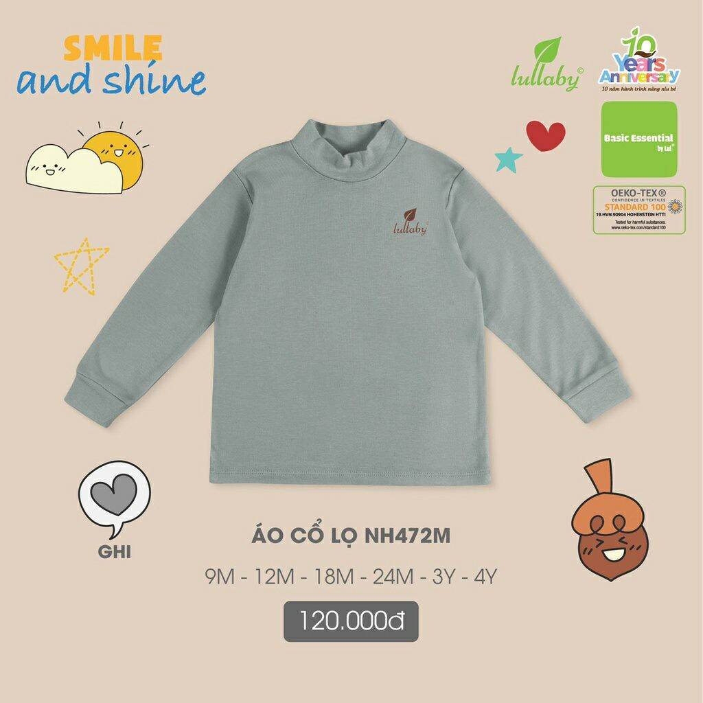 [Lullaby] Áo cổ 3 phân/cổ lọ chất cotton dày hàng đông 2022