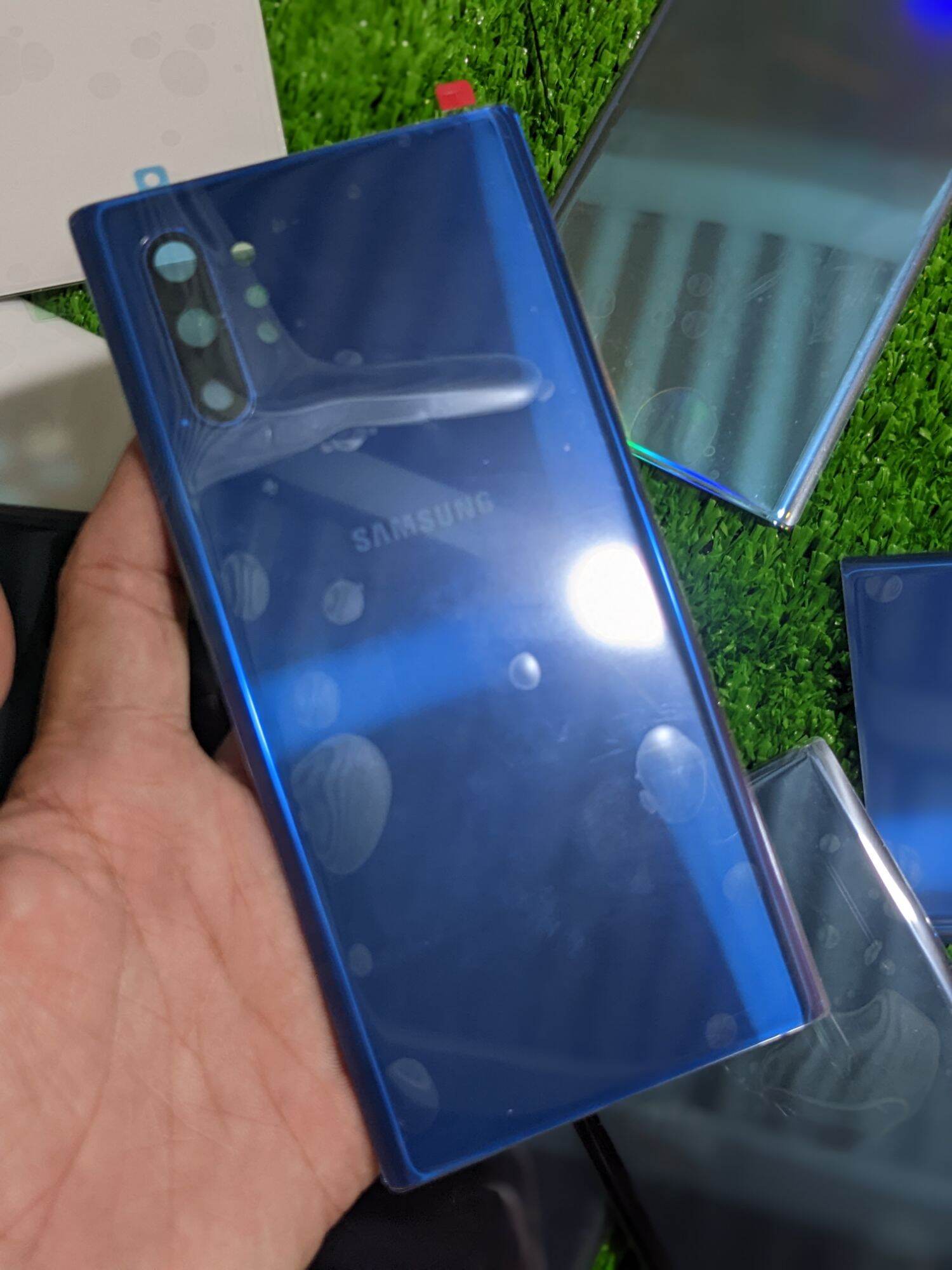 Nắp lưng luôn kính camera sam.sung Note 10 plus dày chắc ôm khít không hở sườn 9/10 zin sẵn keo