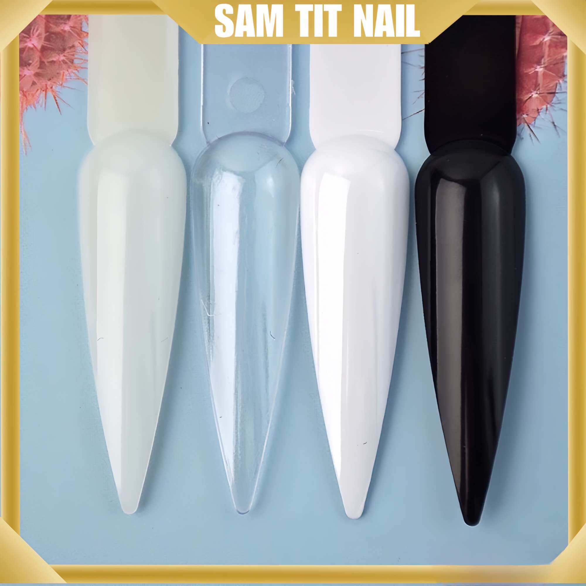 Móng que học nail đủ các form (túi 50móng) - Móng que vuông, nhọn, thang, bầu