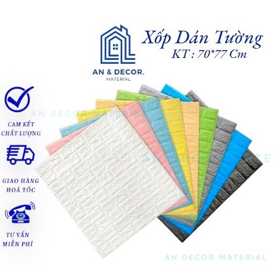 Xốp Dán Tường 3D Khổ 70x77 Cm Chống Ẩm Giá Rẻ