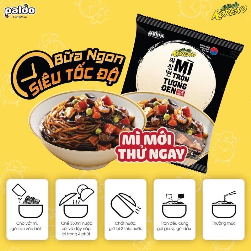 Mì trộn tương đen Koreno 78g