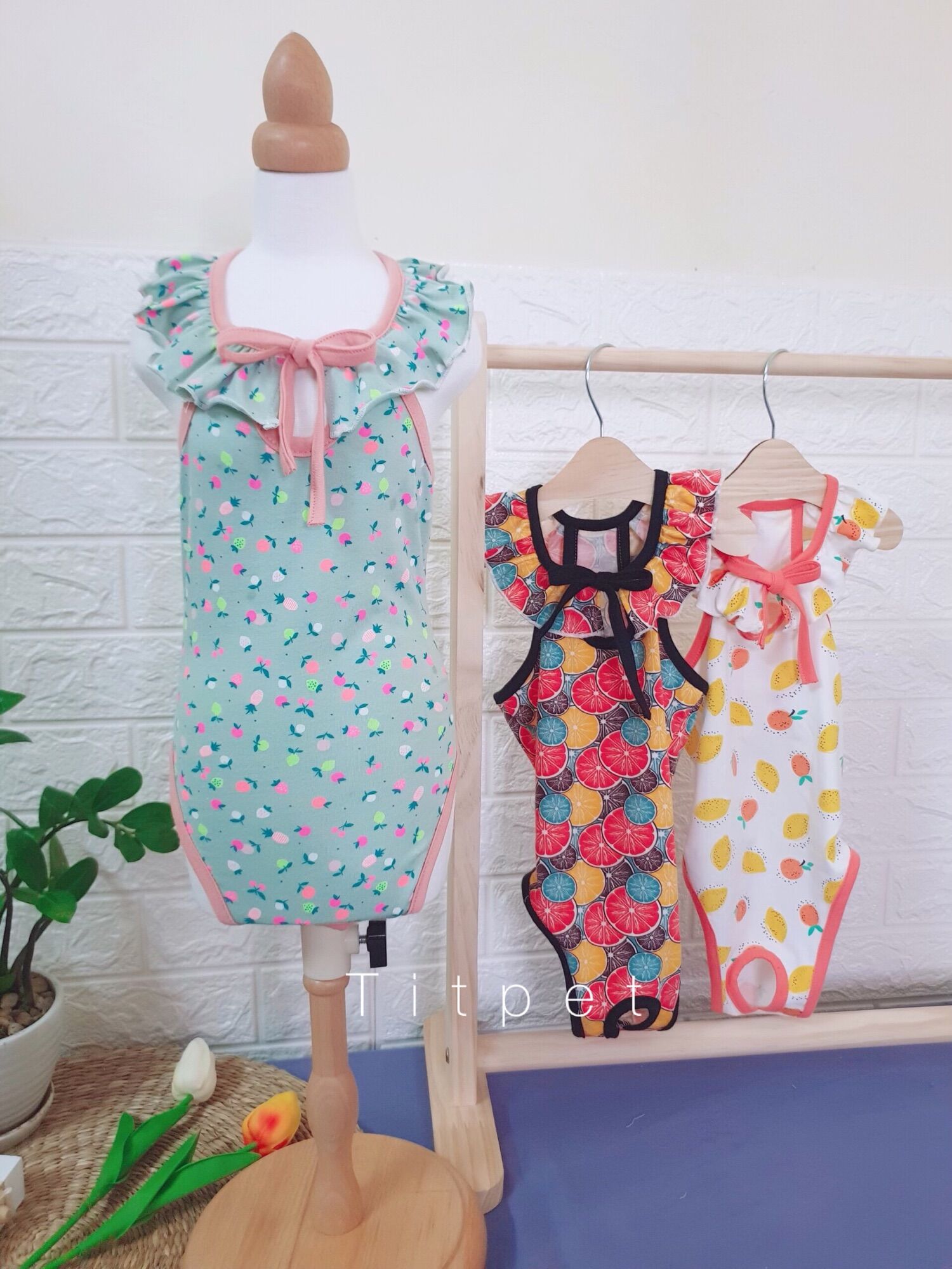 Bikini chó mèo, cổ bèo buộc nơ nhiều màu