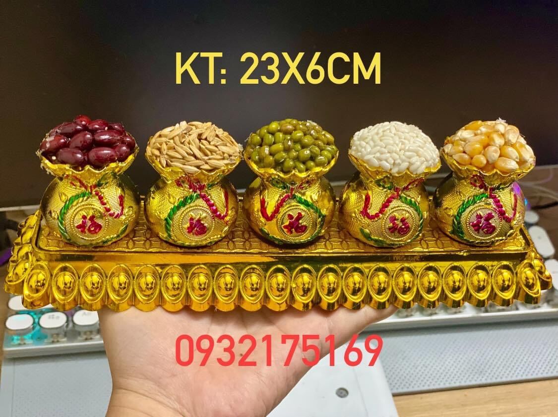 Khay ngũ đậu túi vàng chiêu tài lộc mẫu mới