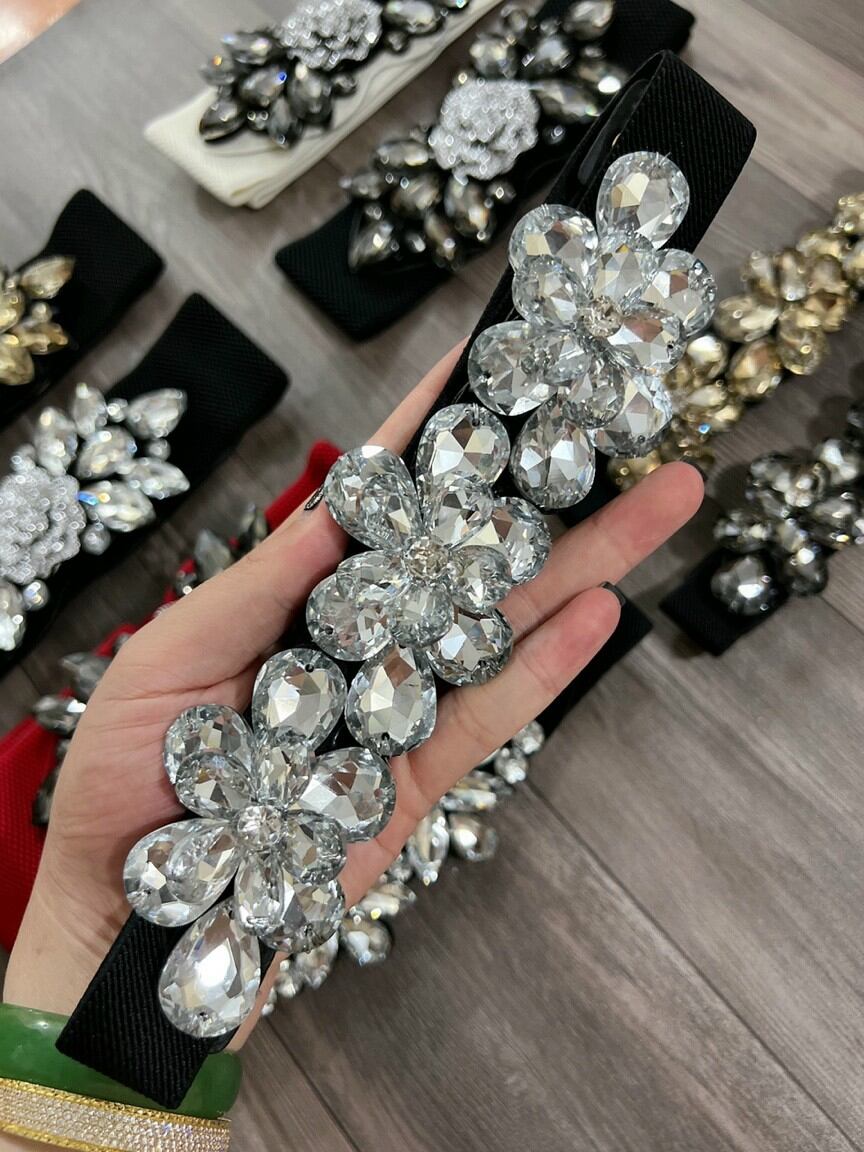 đai váy thắt lưng đính đá bản nhỏ,to