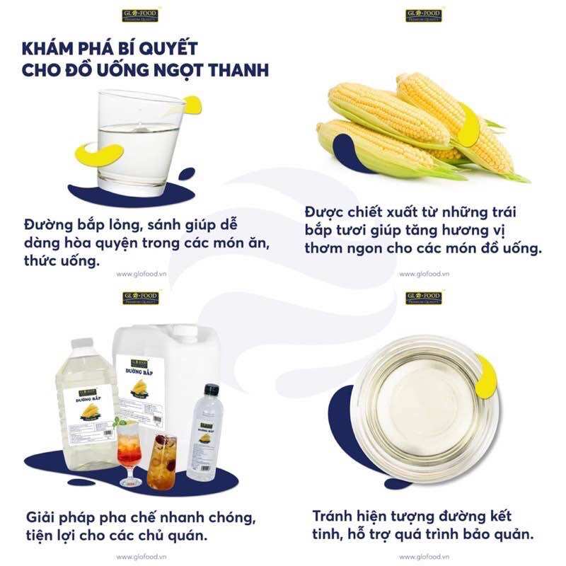 Nước Đường bắp Glofood dùng để pha chế, nấu ăn