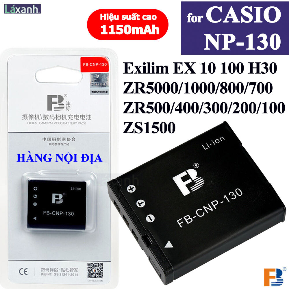 Casio NP-130 | Pin máy ảnh FB Casio NP130 Exilim EX 10 100 H30 ZR5000 ZR1200 ZS1500 ZR100 200 300 40