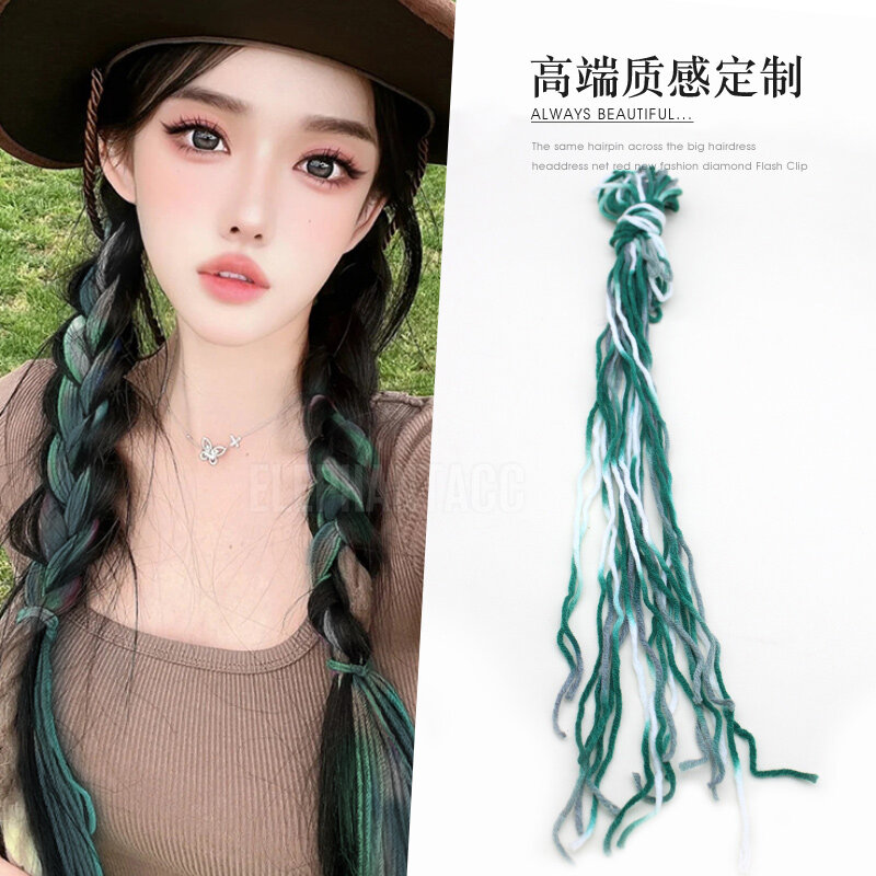 Dây buộc tóc điểm xuyết tóc tết tóc dần dần phong cách dân tộc dây buộc tóc màu sắc tết tóc bẩn cô gái hot girl dây buộc tóc tết tóc bện dân tộc tây tạng cá tính sành điệu
