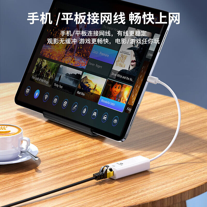 Cáp chuyển đổi USB-C/Type-C sang RJ45 Ethernet LAN thích hợp cho laptop Apple & Type C
