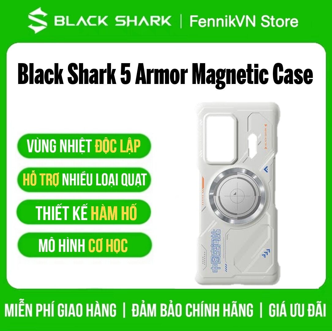 Ốp lưng tản nhiệt từ tính black shark 5 pro - trắng