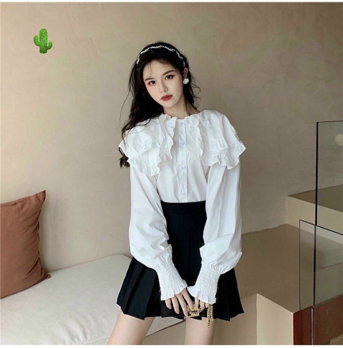 ÁO SƠ MI KIỂU BÈO CỔ TAY DÀI FORM 52KG(PC)