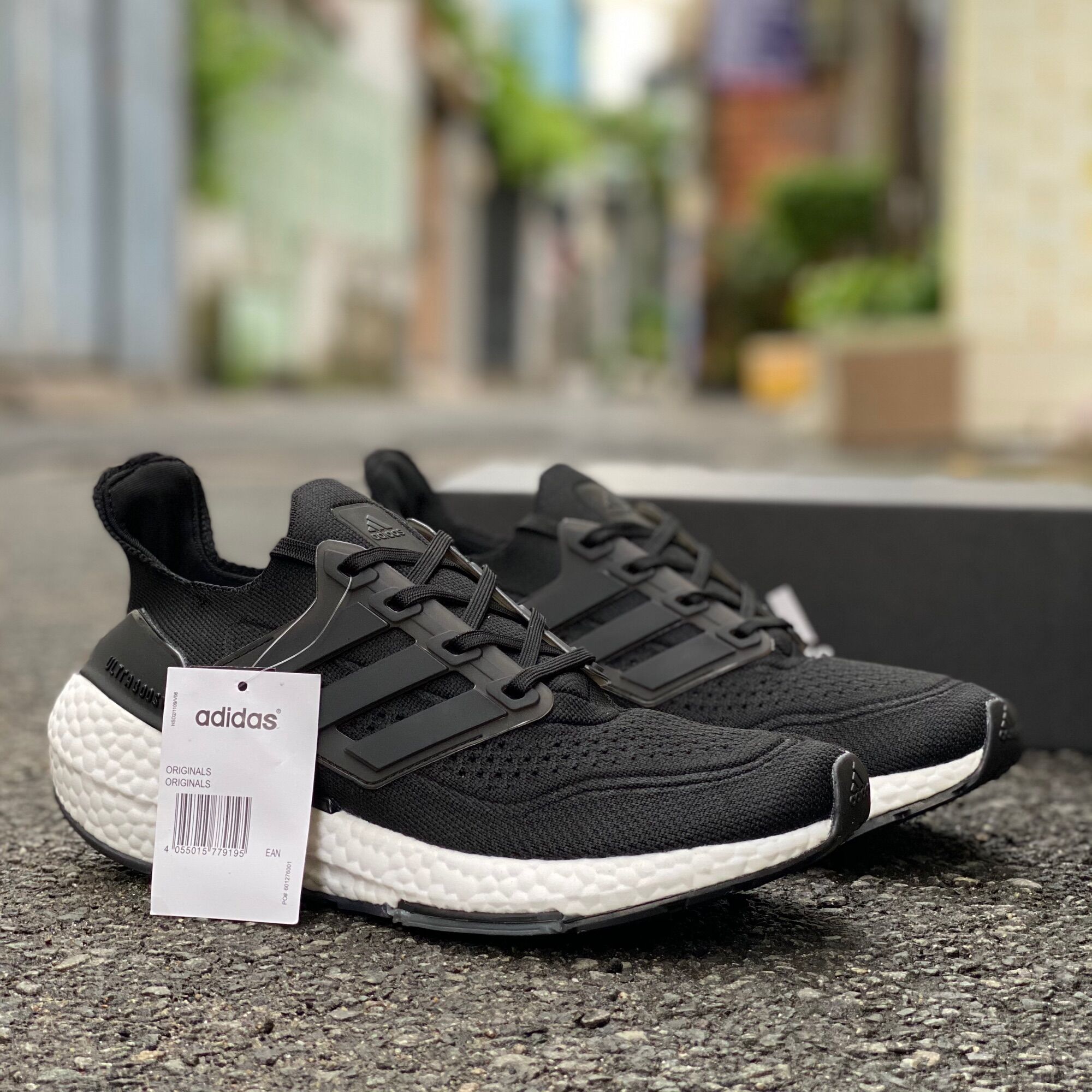 [fullbox,bill,tag] Giày ultraboost 2021 đen đế trắng nam