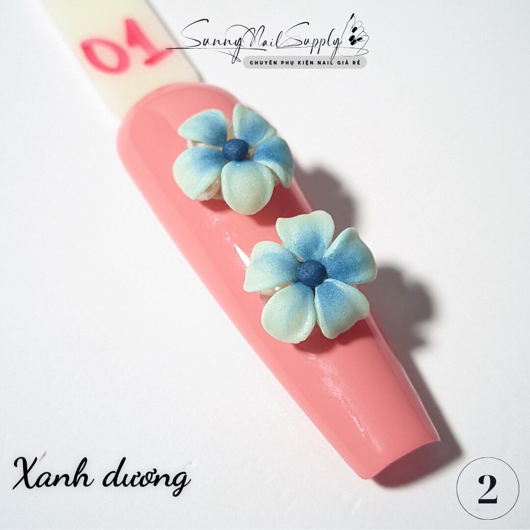 Hoa bột nail / hoa đính tay ( hoa đậu ombre , hoa sứ ) trang trí móng tay ( giá 1 bông )