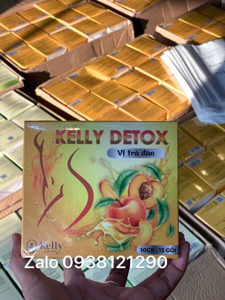 [Trả góp 0%] Combo 20 hộp trà đào kelly detox  giảm cân bao hàng chính hãng cty giả hoàn tiền