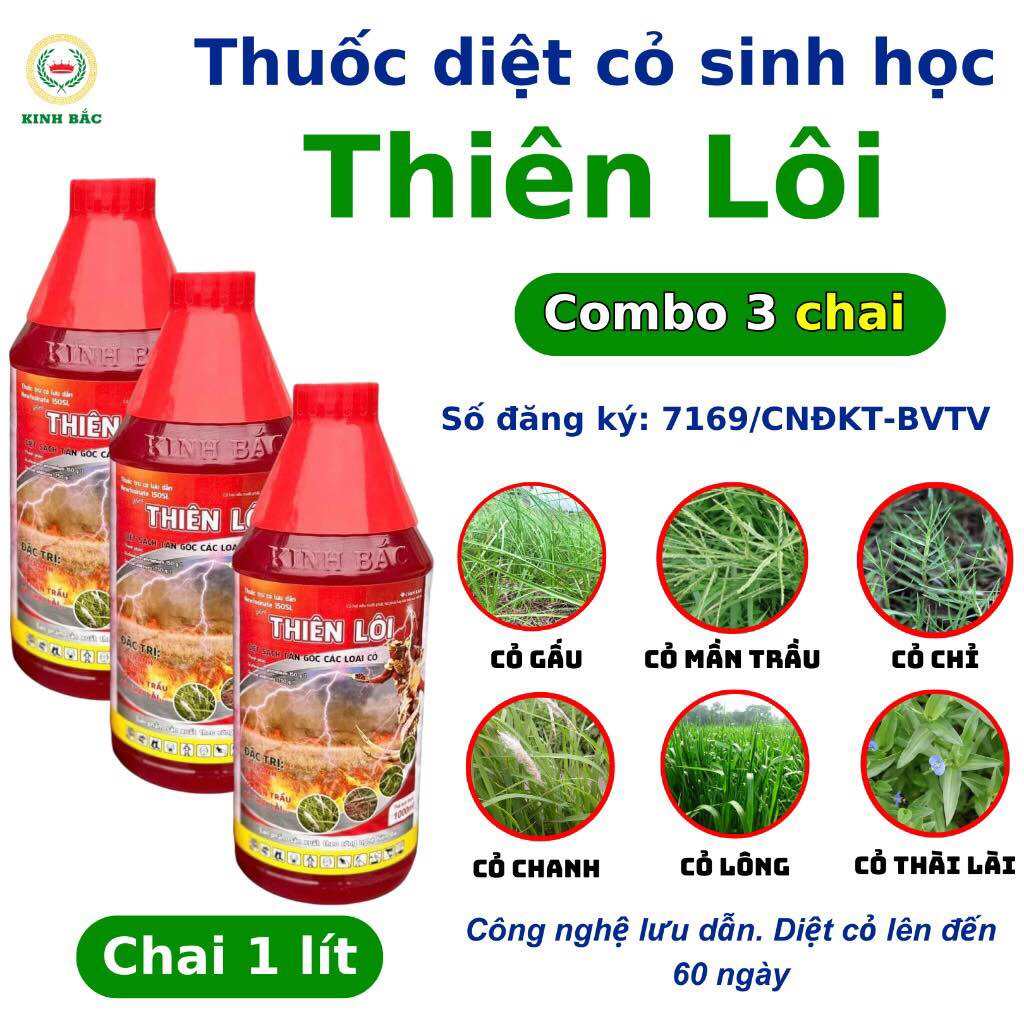 Combo 3 chai thuốc trừ cỏ Thiên Lôi 1000ml Hàng chính hãng