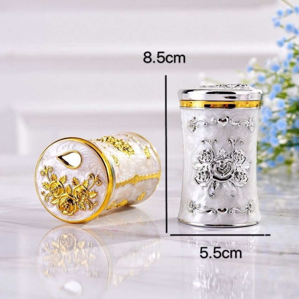 Lọ tăm hộp đựng tăm ống tăm hoa văn nổi Huydecor