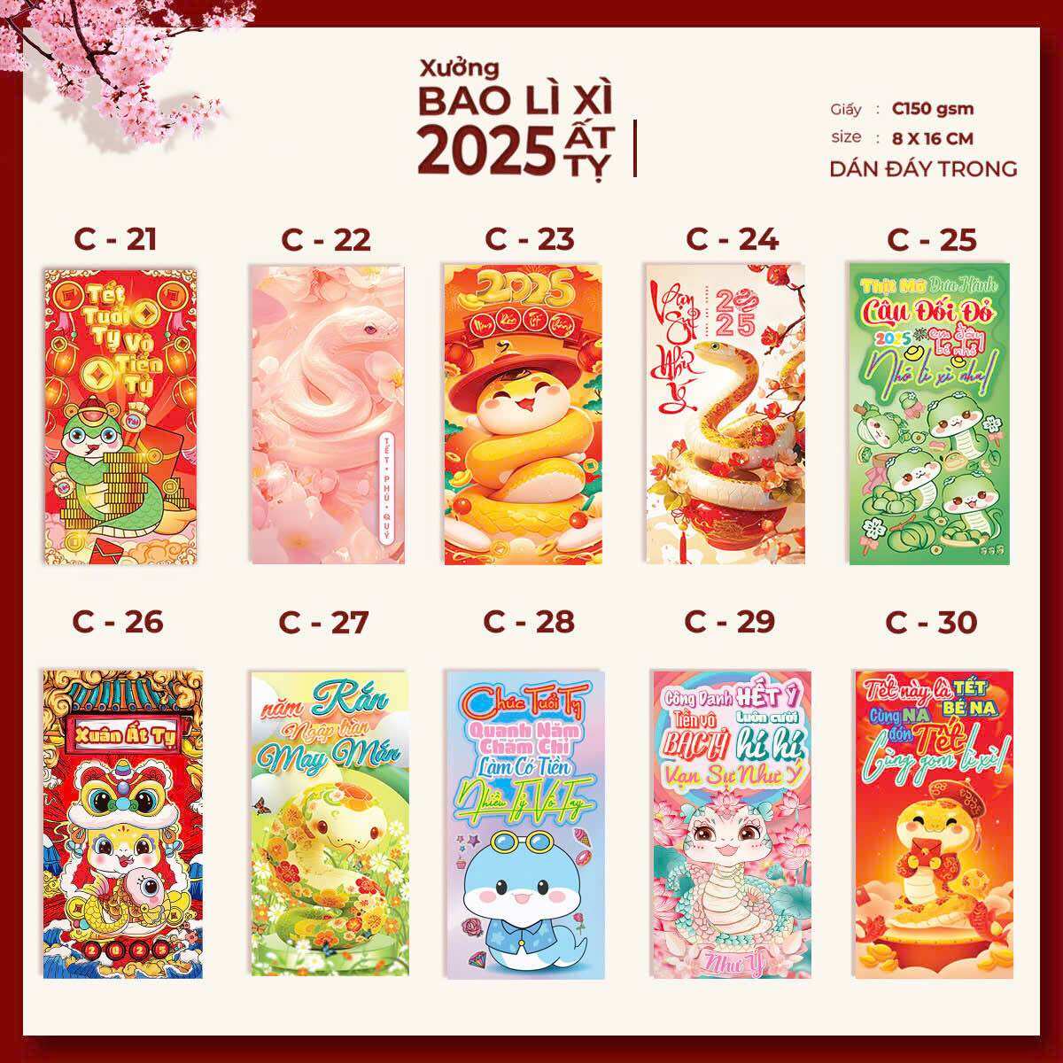 Combo 50 Bao Lì Xì Tết Truyền thống
