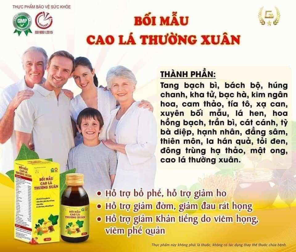 Bối mẫu cao lá thường xuân