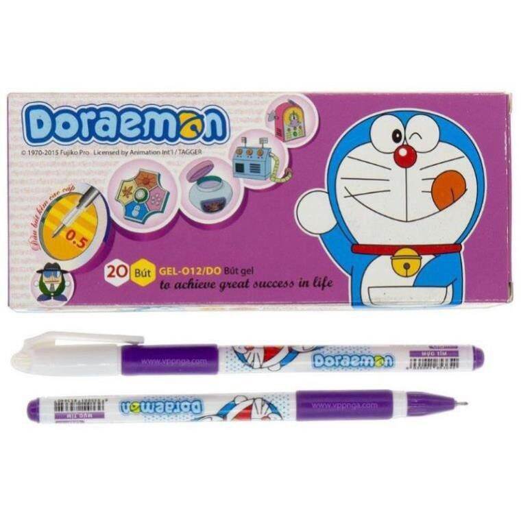 COMBO 5 BÚT GEL TÍM DOREMON THIÊN LONG