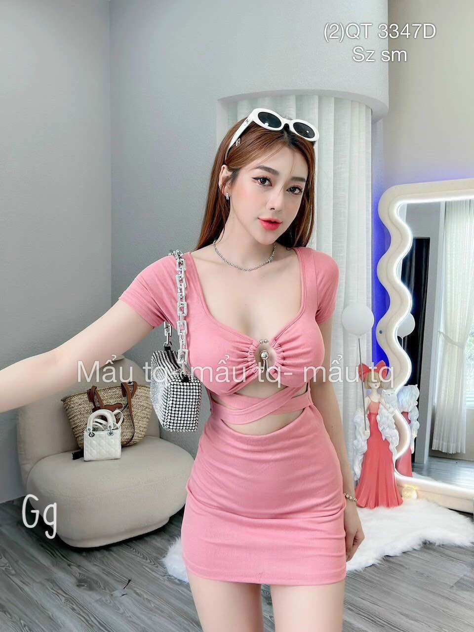 ĐẦM BODY TAY NGẮN KHOÉT EO SIÊU HOT