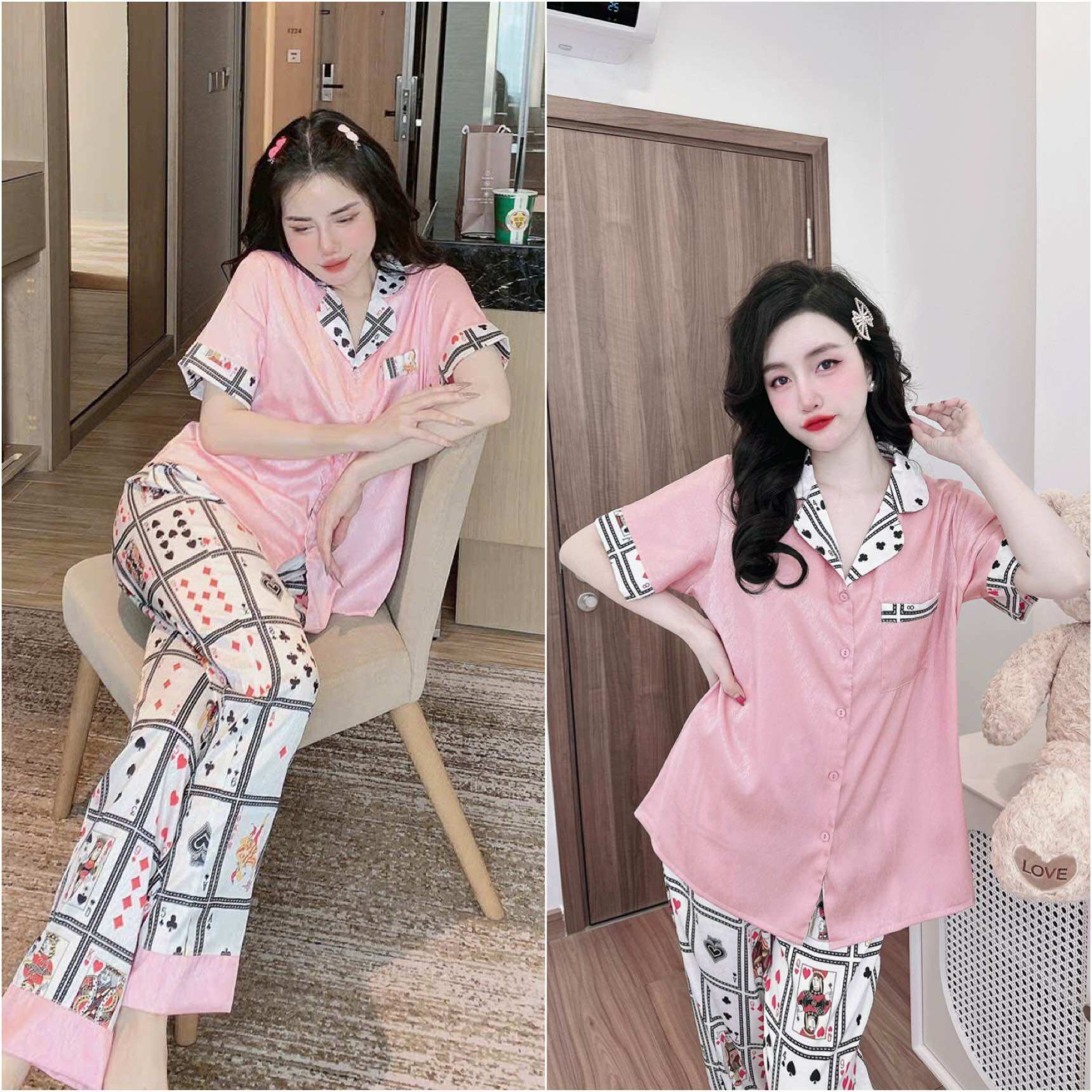 (50-90kg) Đồ Bộ Bigsize Lụa Xước Cao Cấp - Chất Đẹp - Sang Trọng
