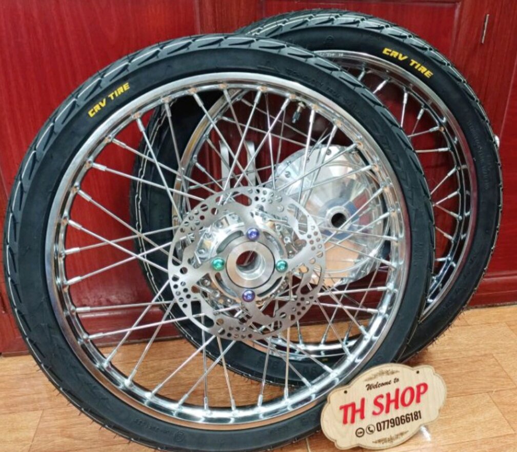 BÁNH CĂM VARIO, VISION, LUVIAS, MIO, CLICK, AIRBLADE, NOVO NIỀNG SẮT UNIONVD TRƯỚC 1.2 SAU 1.4 VỎ RUỘT CRV CAMEL THÁI LAN KÈM ĐĨA ỐC KIỂU Y NHƯ HÌNH GẮN VỪA KHÔNG CHẾ